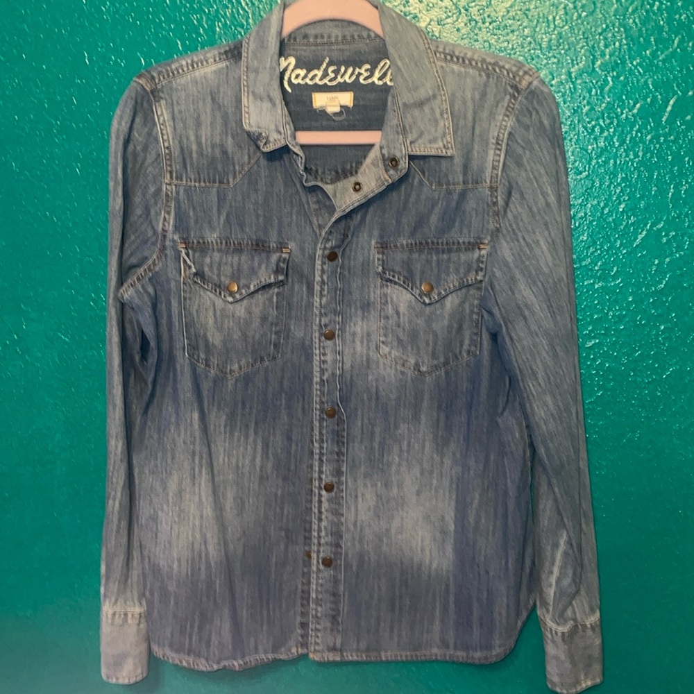 Madewell Blue Denim Button-Down Shirt
